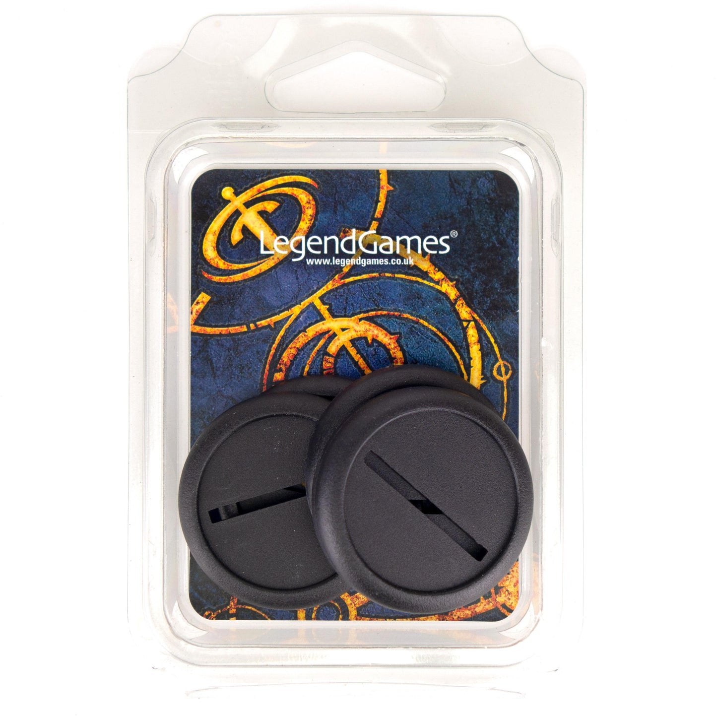 Plastic Bases - 40mm Round Lip x5, Clamshell