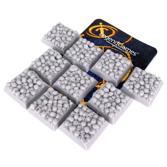 Bases - Skull - Square 25mm x10