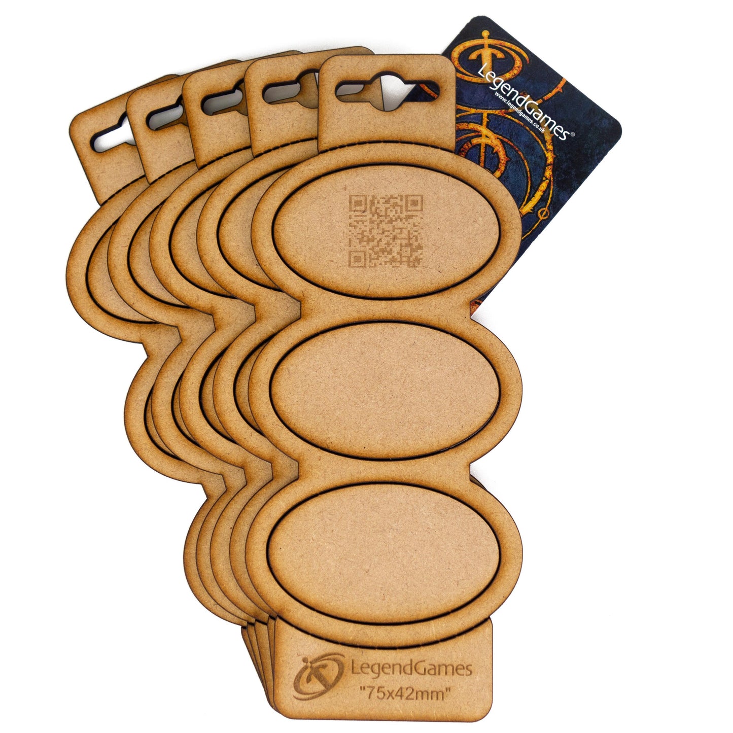 MDF Bases and Tray Five Pack - 75x42mm Oval (x3)