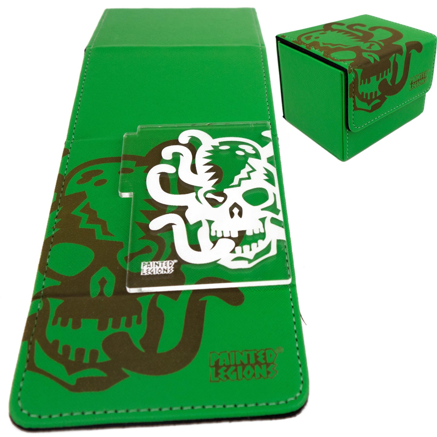 Deck Box - Standard Size Cards Side load 100 Card - Green Octopus Skull