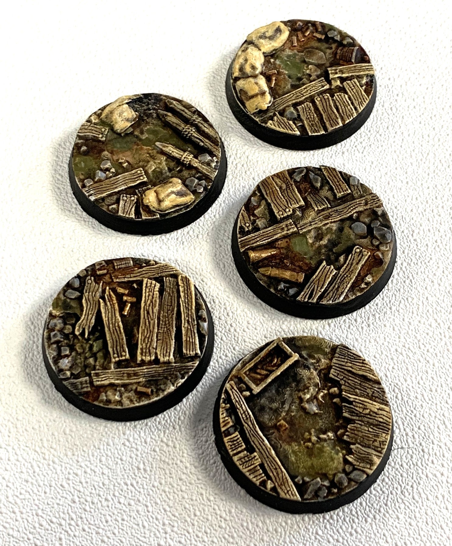 Bases - Trench Crusade - 40mm Round x5 set A