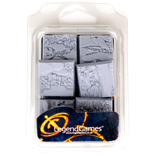 Bases - Natural Rock  - 30mm Square x10, Clamshell